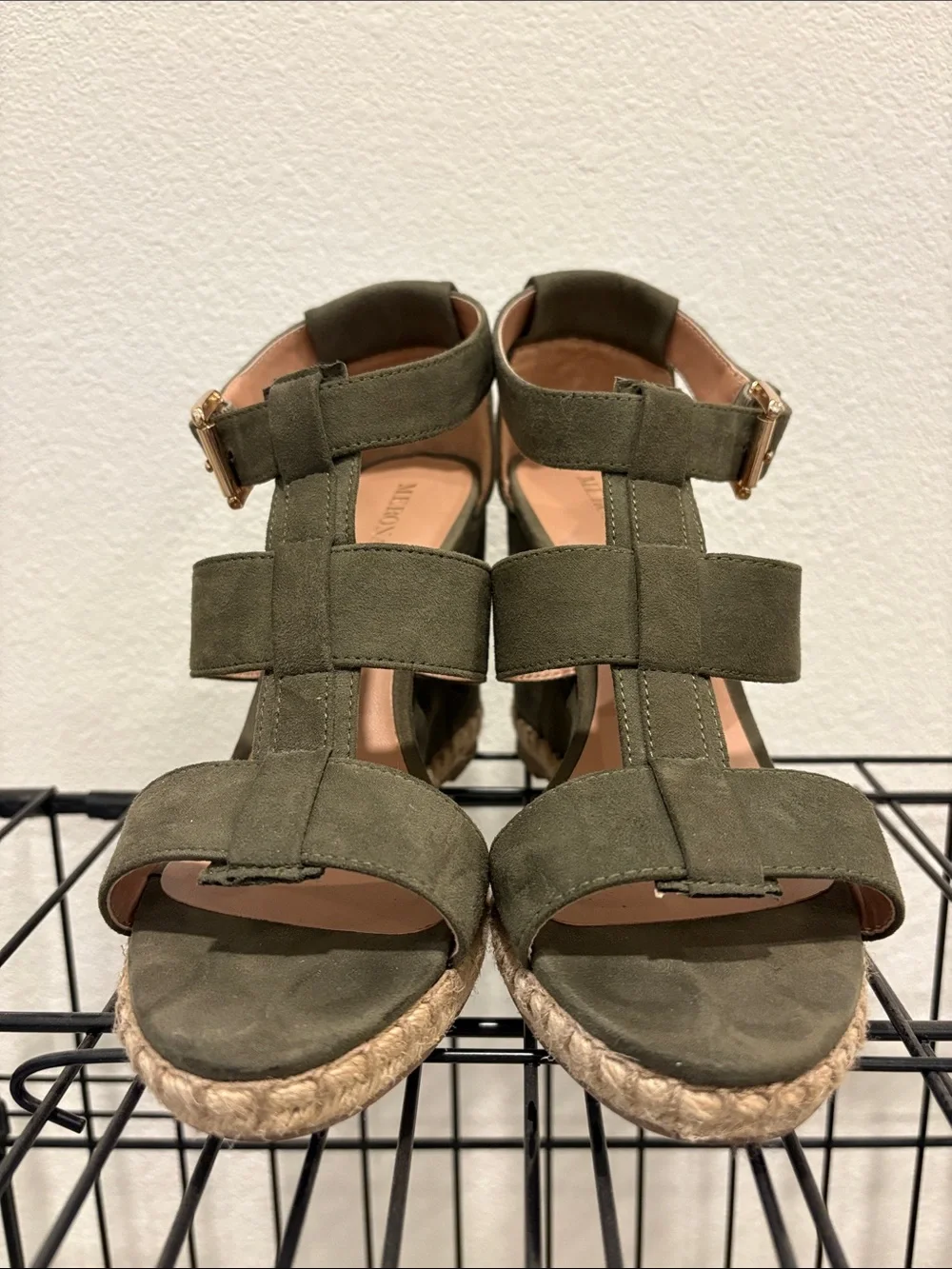 Merona Olive Suede Espadrille Wedge Sandals